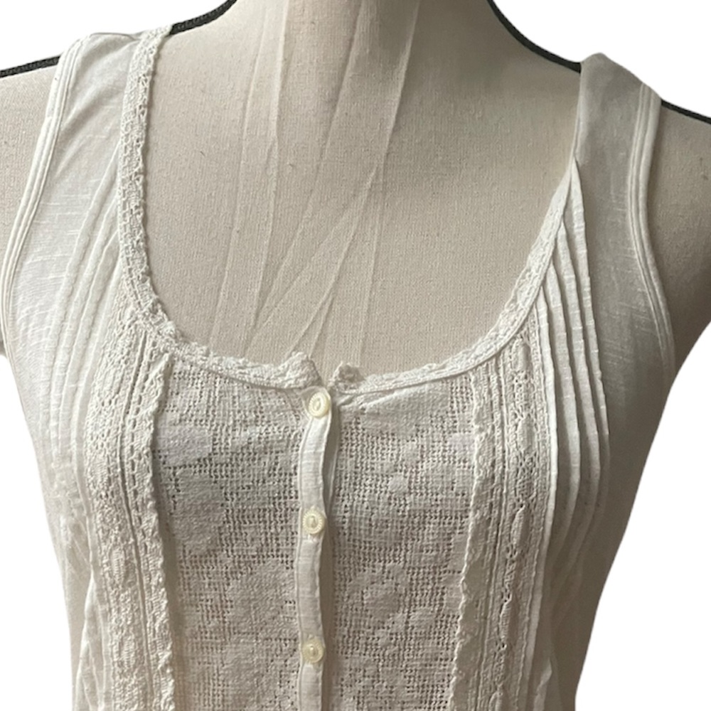 RALPH LAUREN Top M | Denim & Supply Summer Top | Silky Luxury Cotton | IVORY - Picture 5 of 9